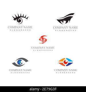 Impostare il design del logo vettoriale di Corporate Eye Care identità di branding Illustrazione Vettoriale