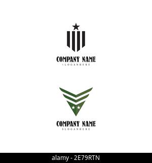 Modello di logo di Military Wave simbolo vettore natura Illustrazione Vettoriale