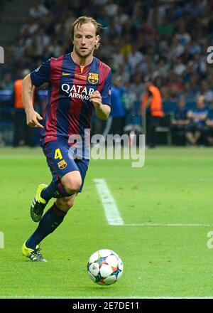 BERLINO, GERMANIA - 6 GIUGNO 2015: Foto durante la finale della UEFA Champions League 2014/15 tra Juventus Torino e FC Barcelona all'Olympiastadion. Foto Stock