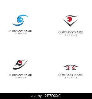 Impostare il design del logo vettoriale di Corporate Eye Care identità di branding Illustrazione Vettoriale