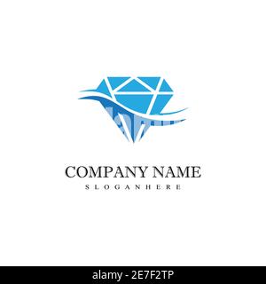 Tipo di simbolo vettore modello logo diamante Illustrazione Vettoriale