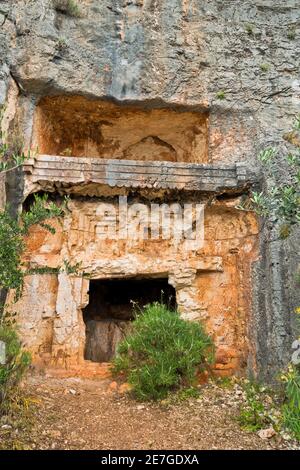 Saba in siti antichi posizione archeologica su una via licana vicino a Kas, Turchia Foto Stock