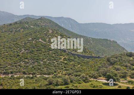 Antico aquadotto romano in una scena paesaggistica vicino all'antica città licana di Patara, Lycia, Turchia Foto Stock