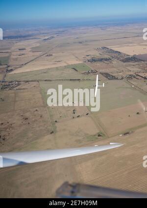 Volare con la Federazione di volo dell'Australia e la Melbourne Club di deltaplano Foto Stock