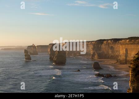 Scene del tramonto al Parco Nazionale degli Apostoli del 12 Foto Stock