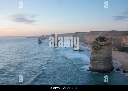 Scene del tramonto al Parco Nazionale degli Apostoli del 12 Foto Stock