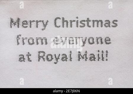 Buon Natale da tutti a Royal Mail affrancato su busta Foto Stock