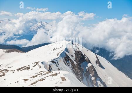 Punto di osservazione dalla cima della montagna Tahtali a Olympos National parco in Turchia Foto Stock