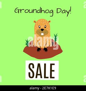 Illustrazione Groundhog Day Foto Stock