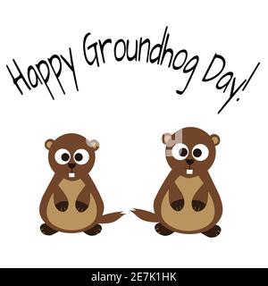 Illustrazione Groundhog Day Foto Stock