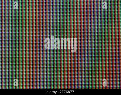 Immagine macro astratta di pixel multicolore del televisore Foto Stock