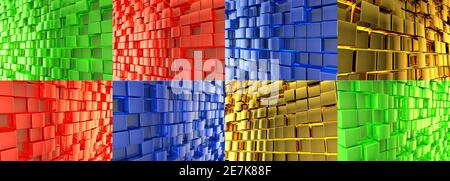 Raccolta di sfondi astratti. Carta da parati moderna. Cubetti lucidi. Rendering 3D Foto Stock