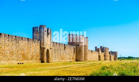 Bastioni di Aigues-Mortes in Gard in Occitania, Francia Foto Stock