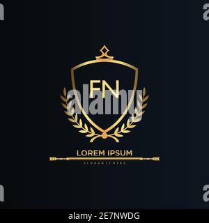 Initial Letter with Royal Template.Elegant with Crown logo vector, Creative lettering Logo Vector Illustration Illustrazione Vettoriale