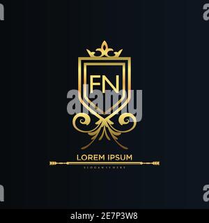 Initial Letter with Royal Template.Elegant with Crown logo vector, Creative lettering Logo Vector Illustration Illustrazione Vettoriale
