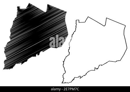 Otsego County, New York state (Stati Uniti, Stati Uniti d'America, Stati Uniti, Stati Uniti, Stati Uniti) mappa vettoriale, schizzo mappa Otsego Illustrazione Vettoriale