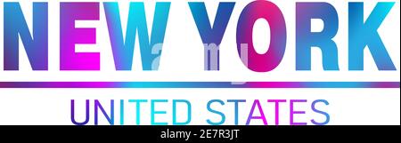 Cartello color neon di New York. Cartello luminoso. Banner vettoriale. Illustrazione Vettoriale