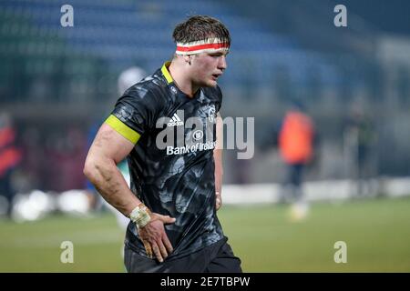 Treviso, Italia. 30 gennaio 2021. Gavin Coombes (Munster) durante Benetton Treviso vs Munster Rugby, Rugby Guinness Pro 14 match a Treviso, Italia, Gennaio 30 2021 Credit: Independent Photo Agency/Alamy Live News Foto Stock