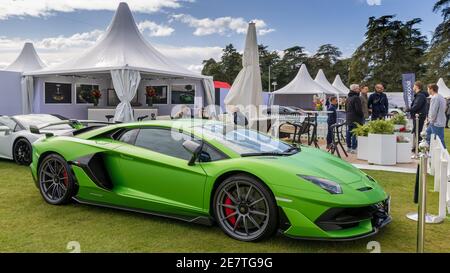 Lamborghini Aventador SVJ in mostra al Concours D’Elegance A Blenheim Palace il 26 settembre 2020 Foto Stock