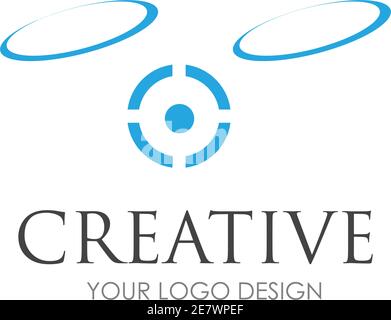disegno vettoriale del logo del drone Illustrazione Vettoriale