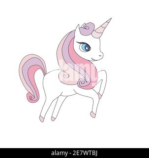 carino unicorn - carattere isolato dallo sfondo Illustrazione Vettoriale