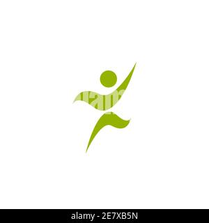 Bello verde salute cura uomo icona umana vettore logo disegno. Illustrazione Vettoriale