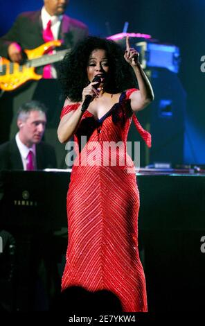 La cantante Diana Ross si esibisce presso il Teatro di Madison Square Garden a New York City, NY, USA, il 06 aprile 2007. Foto di Gregorio Binuya/ABACAUSA.COM Foto Stock