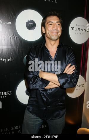 L'attore spagnolo Javier Bardem arriva a una festa privata tenuta alla Villa Murano di Cannes durante il 60° festival internazionale del cinema a Cannes il 21 maggio 2007. Foto di Nebinger-Hahn-Orban/ABACAPRESS.COM Foto Stock