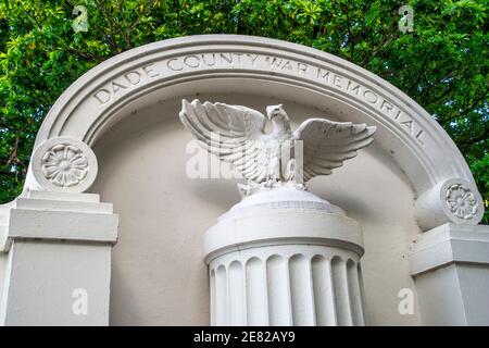 Il monumento ai caduti della contea di Dade nel Bayfront Park di Miami, Florida. Foto Stock