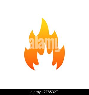 Icona fiamma fuoco. Vettore isolato su sfondo bianco. Illustrazione Vettoriale