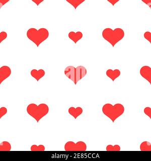 Sfondo dell'illustrazione vettoriale del pattern cardiaco senza giunture. Concetto di simbolo d'amore. Carta da parati San Valentino. Illustrazione Vettoriale