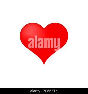 Illustrazione del cuore rosso. Simbolo dell'amore vettoriale isolato su sfondo bianco. Illustrazione Vettoriale