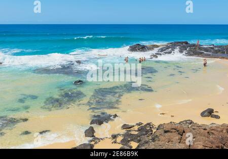 Pool di Champagne, Great Sandy National Park, l'Isola di Fraser, Queensland, Australia Foto Stock