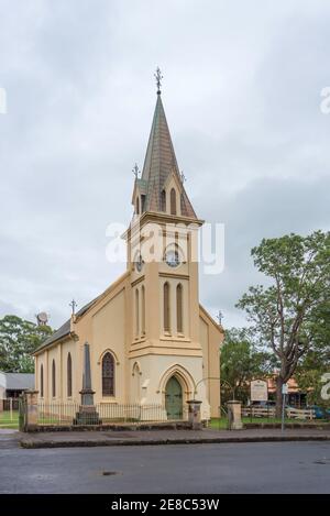 Chiesa unita di Sant'Andrea (riv. Presbyterian) in West Market Street, Richmond, è una chiesa costruita nel 1845 in stile gotico con un ripido tetto di ardesia Foto Stock