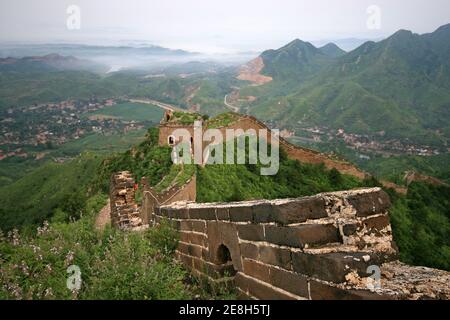 Bothriochloa Tongkuangyu l ecosistema originale la Grande Muraglia della Cina Foto Stock