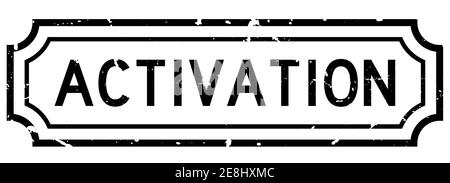 Grunge nero, parola di attivazione quadrata, sigillo in gomma, stampigliato su bianco sfondo Illustrazione Vettoriale