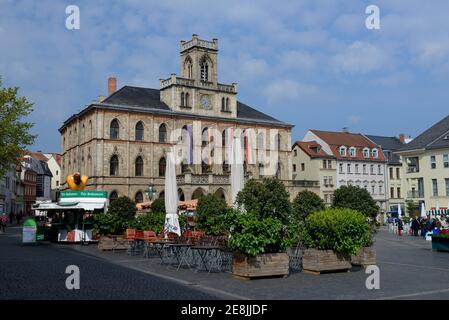 Municipio al mercato Place, Weimar, Turingia, Germania Foto Stock