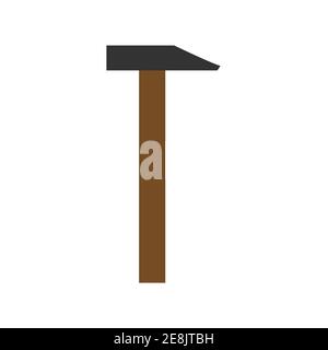 Icona del vettore dell'utensile a martello illustrazione simbolo dell'attrezzatura costruzione lavoro isolato bianco. Riparare il simbolo hardware della silhouette dello strumento in metallo industriale. Auto Illustrazione Vettoriale