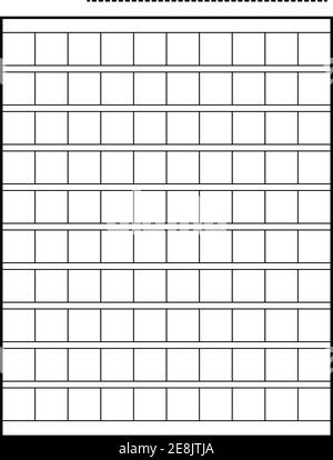 Icona manoscritto quadrata file vettoriale cartaceo, illustrazione isolata . Illustrazione Vettoriale