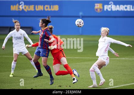 Barcellona, Spagna. 31 gennaio 2021. Sofia Jakobsson del Real Madrid durante la partita Primera Iberdrola tra il FC Barcelona e il Real Madrid allo stadio Johan Cruyff di Barcellona, Spagna. Credit: SPP Sport Press Photo. /Alamy Live News Foto Stock