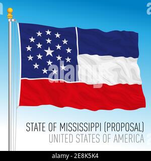 Proposta di bandiera dello stato federale del Mississippi, Stati Uniti, illustrazione vettoriale Illustrazione Vettoriale