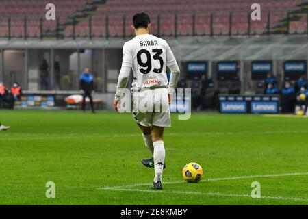 Milano, Italia. 30 gennaio 2021. Federico Barba (93) di Benevento ha visto nella serie UNA partita tra Inter Milano e Benevento a Giuseppe Meazza di Milano. (Foto: Gonzales Photo - Tommaso Fimiano). Foto Stock