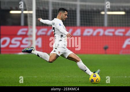 Milano, Italia. 30 gennaio 2021. Gianluca Caprari (17) di Benevento ha visto nella serie UNA partita tra Inter Milano e Benevento a Giuseppe Meazza di Milano. (Foto: Gonzales Photo - Tommaso Fimiano). Foto Stock