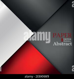 Sfondo vettoriale rosso triangolo geometrico sovrapposto livello su spazio per testo e sfondo Illustrazione Vettoriale