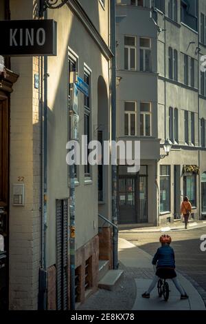 Halle (Saale) è la città più grande dello stato tedesco della Sassonia-Anhalt. Foto Stock