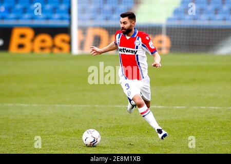 Ruben Duarte di Alaves durante la partita di calcio del campionato spagnolo la Liga tra Getafe CF e Deportivo Alaves il 31 gennaio 2021 al Colosseo Alfonso Perez a Getafe vicino Madrid, Spagna - Foto Oscar J Barroso / Spagna DPPI / DPPI / LiveMedia Foto Stock