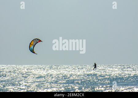 Kite Surf a Jericoacoara in Ceara Nord-est del Brasile Foto Stock