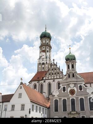 Augusta, Germania , la famosa chiesa di Evangelisch Saint Ulrich ad Augusta in Germania Foto Stock