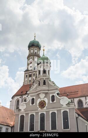 Augusta, Germania , la famosa chiesa di Evangelisch Saint Ulrich ad Augusta in Germania Foto Stock