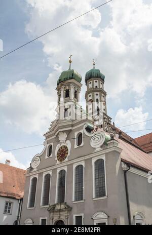 Augusta, Germania , la famosa chiesa di Evangelisch Saint Ulrich ad Augusta in Germania Foto Stock